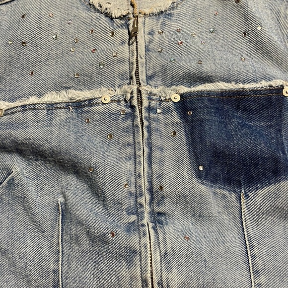 ๐HP๐Express Jeans Denim Raw Edged Jacket - Picture 6 of 10